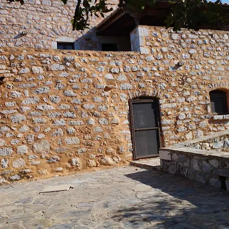 The Two Carob Trees, Traditional Stonehouse, Nikandri, Pirgos Diros *