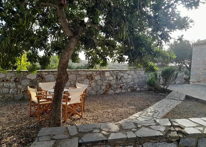 The Two Carob Trees, Traditional Stonehouse, Nikandri, Pirgos Diros *